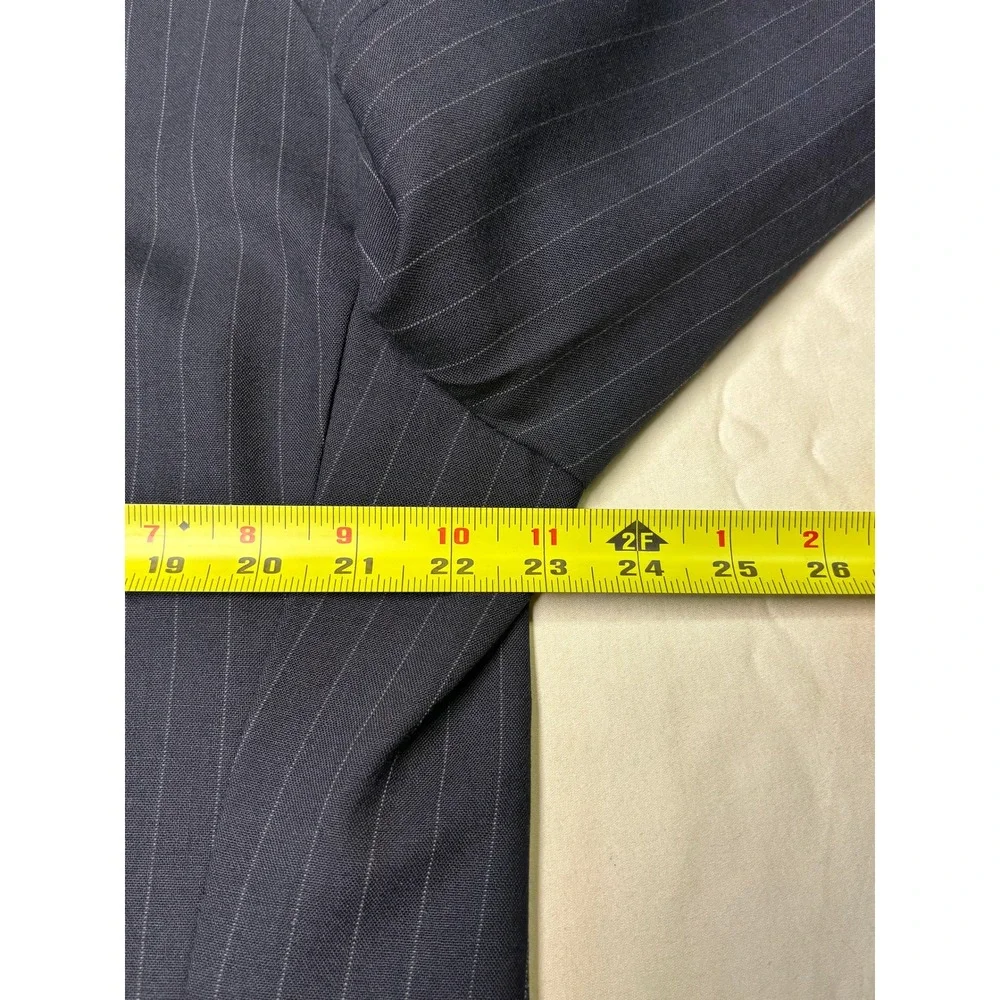 Brooks Brothers Mens 46‎ LG Navy Blue Pinstripe 100% Pure Wool Blazer Suit USA